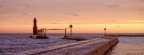 Algoma Pierhead Light at Sunset, Kewaunee County, Wisconsin