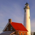 Sunrise light on Pemaquid Lighthouse, New Harbor, Maine