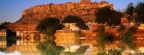 Fort Reflected in a Pool at Sunset, Jodhpur, Rajasthan, India
