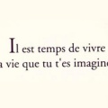 Il est temps de vivre la vie que tu t'es imaginée - FB