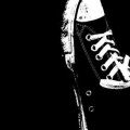 Converse photo en noir et blanc