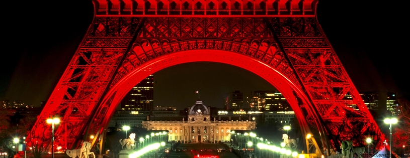 Eiffel Tower at Night During Chinese New Year Festivity, Paris, France - Facebook Cover.jpg