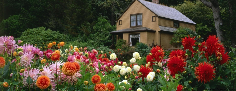 Timeline - Garden House and Dahlias, Shore Acres State Park, Oregon