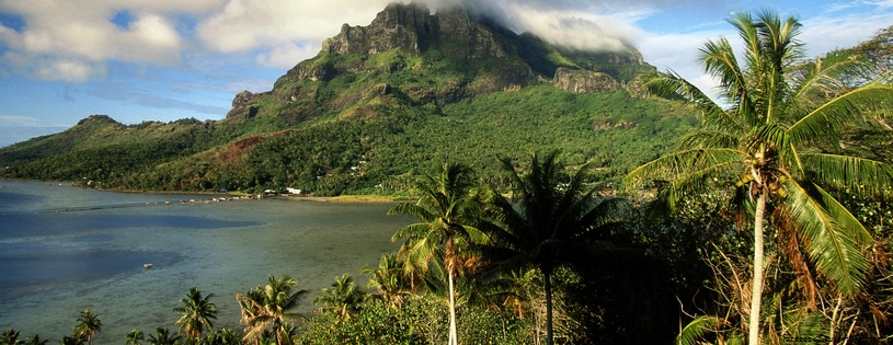 Cover FB  Lumière du matin sur le mont Otemanu, Bora Bora