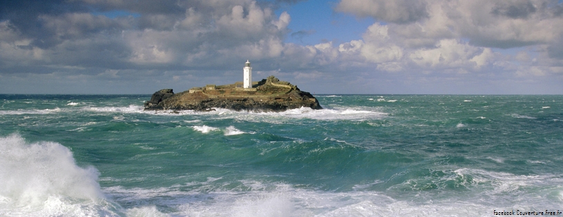 Godrevy Lighthouse and Rough Seas, Cornwall, England.jpg