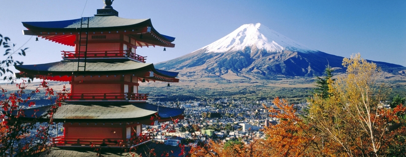 Fujiyoshida and Mount Fuji, Japan