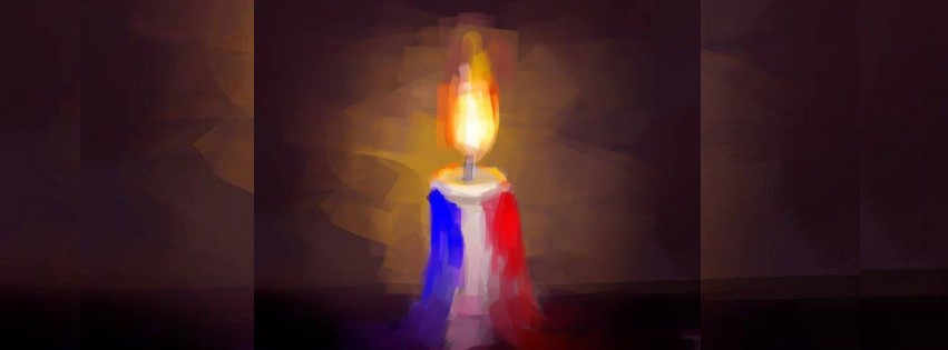 Peinture bougie hommage victimes